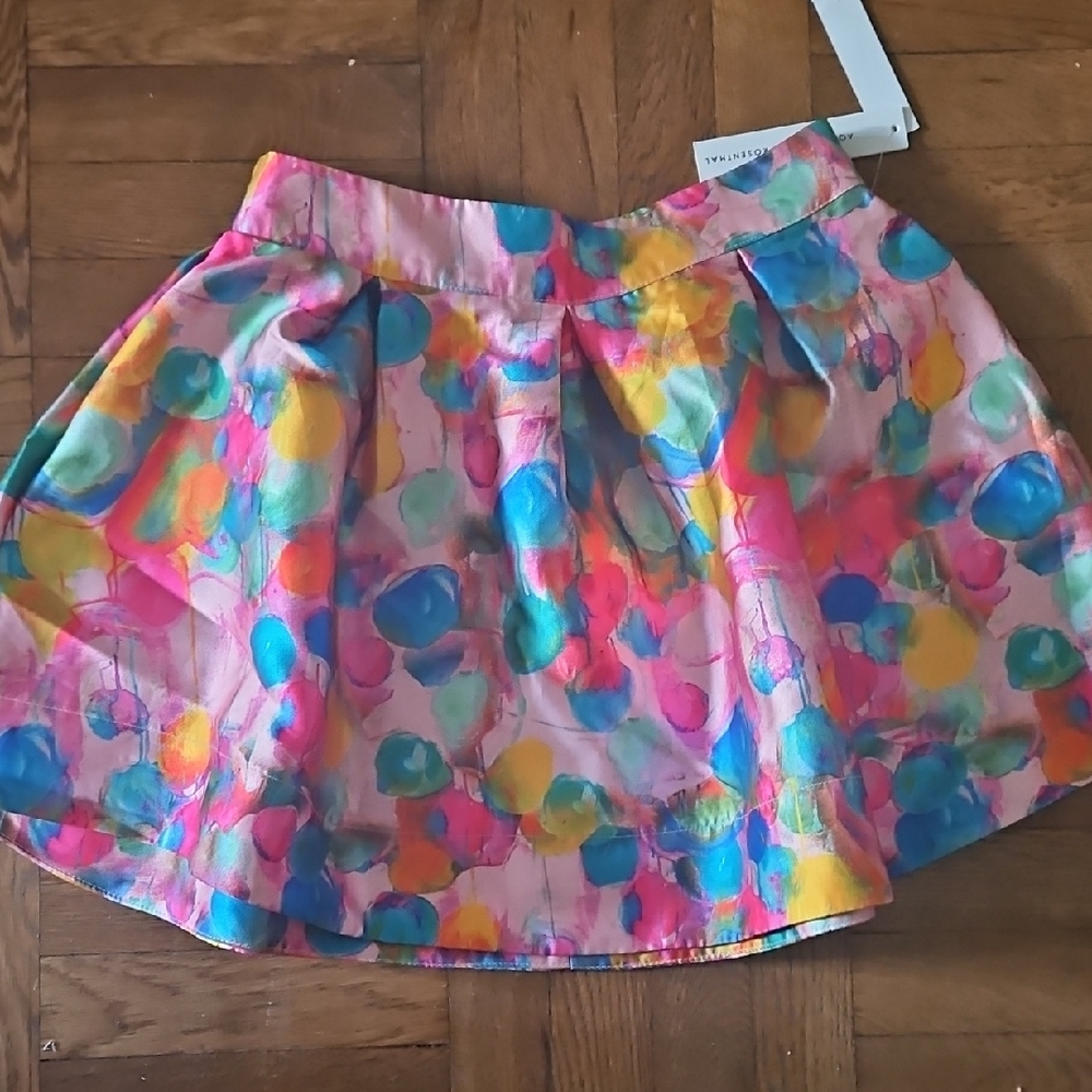 Kerri ROSENTHAL Colorful Watercolor Dot Skater Skirt - Multicolor M